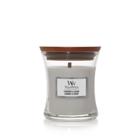 WoodWick Geurkaars Mini Lavender & Cedar - 8 cm / ø 7 cm - Geurkaars in Glas - Houten Lont - thumbnail
