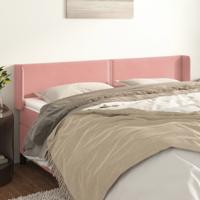 Hoofdbord met randen 183x16x78/88 cm fluweel roze