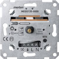 Merten MEG5135-0000 Dimmer (inbouw) Geschikt voor lampen: Gloeilamp, Halogeenlamp, TL-buis Aluminium