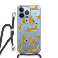 Luipaard: iPhone 13 Pro Transparant Hoesje met koord