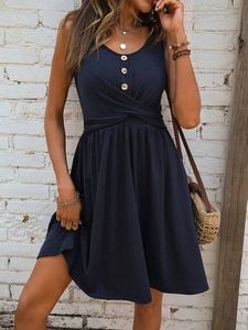 Plain Casual Dress With No