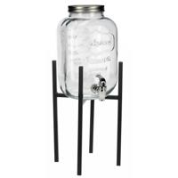 Limonade dispenser - 5 liter - transparant glas - met verhoger