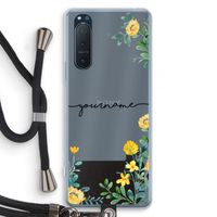 Gele bloemen: Sony Xperia 5 II Transparant Hoesje met koord