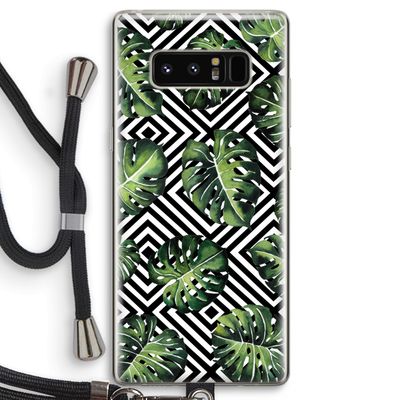 Geometrische jungle: Samsung Galaxy Note 8 Transparant Hoesje met koord