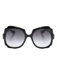 Gucci Eyewear lunettes de soleil carrées à logo gravé - Noir