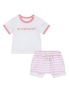 Givenchy Kids ensemble haut-short en coton à logo imprimé - Rose