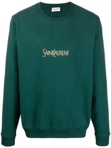 Saint Laurent sweat en coton à logo imprimé - Vert