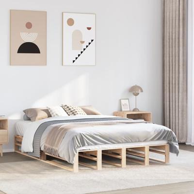Bedframe zonder matras massief grenenhout 150x200 cm