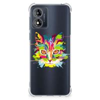 Motorola Moto E13 Stevig | Bumper Hoesje | Cat Color