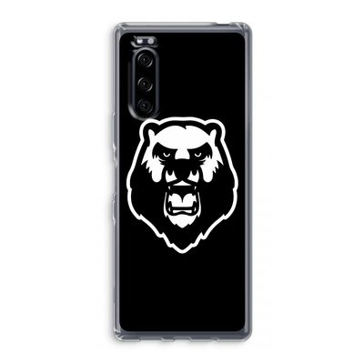 Angry Bear (black): Sony Xperia 5 Transparant Hoesje