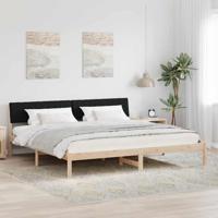 Bedframe Bruin en zwart 200 x 200 cm Massief grenenhout