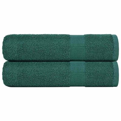 VidaXL Douchehanddoeken 2 st 70x140 cm 360 g/m² 100% katoen groen