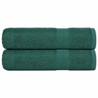 VidaXL Douchehanddoeken 2 st 70x140 cm 360 g/m² 100% katoen groen
