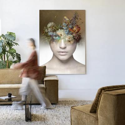 Urban Cotton Wandkleed 'Bloom' 110 x 145cm in Frame - black Urban Cotton Wandkleed 'Bloom' 110 x 145cm in Frame - black