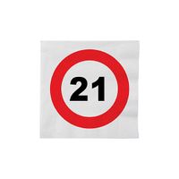 Papieren stopbord servetten 21 jaar - thumbnail