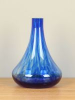 Glazen flesvaas kobalt streep, 26 cm - thumbnail