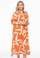 Yoek Lange blouse PALM TREE | Oranje | Maat 42/44