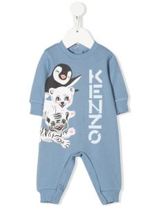 Kenzo Kids pyjama en jersey à logo imprimé - Bleu