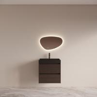 Badmeubelset BWS Riga met Lako Wastafel Zwart 60 cm Bruin Eiken