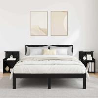 Nachtkastje 2 pcs Zwart eiken 40 x 35 x 60 cm Bewerkt hout
