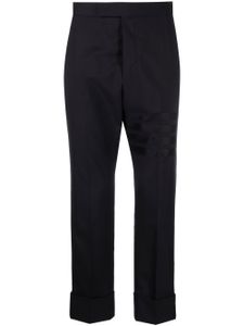 Thom Browne pantalon court en laine à détail 4 bandes signature - Bleu