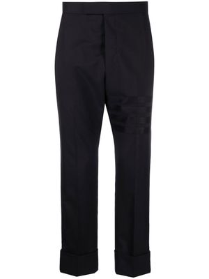 Thom Browne pantalon court en laine à détail 4 bandes signature - Bleu