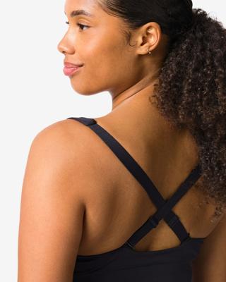 HEMA Voorgevormde sportbh light support zonder beugel zwart (zwart)