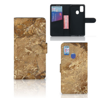 Samsung Galaxy M21 | M30s Bookcase Marmer Creme - thumbnail