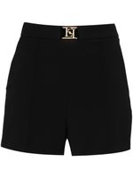 Elisabetta Franchi short en crêpe à plaque logo - Noir