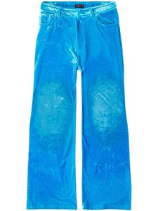 Balenciaga pantalon ample en velours - Bleu