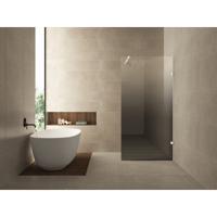 Wiesbaden Less Inloopdouche Rechts - 800x2000x8mm - Nano Spiegelrook naar Helder Glas - Mat Wit