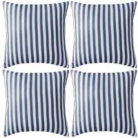 Buitenkussens 45x45 cm gestreept marineblauw 4 st