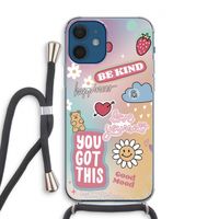 Positivity: iPhone 12 Transparant Hoesje met koord