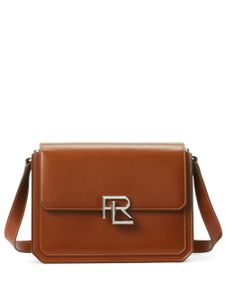 Ralph Lauren Collection sac à bandoulière en cuir à plaque logo - Marron