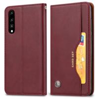 Knead huidtextuur horizontale Flip lederen case voor Huawei P20 met foto frame & houder & kaartsleuven & portemonnee (wijn rood)