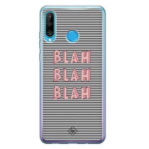 Huawei P30 Lite siliconen telefoonhoesje - Blah blah blah