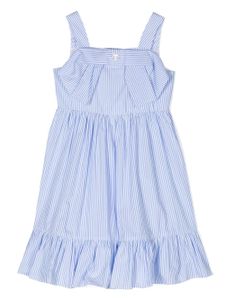 TWINSET Kids robe en coton à rayures - Bleu