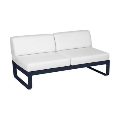 Fermob Bellevie 2-zitsmodule loungebank Deep Blue - Off-White