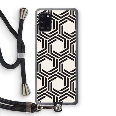 Geometrisch patroon: Samsung Galaxy A31 Transparant Hoesje met koord