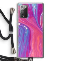 Paarse stroom: Samsung Galaxy Note 20 / Note 20 5G Transparant Hoesje met koord