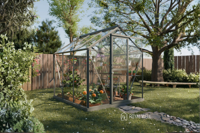 Royal Well Mary I aluminium tuinkas 212x222 cm groengrijs- - Veiligheidsglas- Royal Well