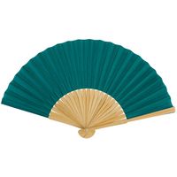 Spaanse handwaaier - pastelkleuren - smaragd groen - bamboe/papier - 21 cm   -