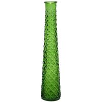 Vaas/bloemenvaas van gerecycled glas - D7 x H32 cm - groen - Vazen - thumbnail