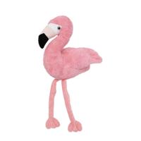 Knuffeldier Flamingo - zachte pluche stof - fluffy knuffels - roze - 25 cm