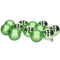 Decoris kerstballen - 12x st - groen - D6 cm - kunststof - kerstversiering