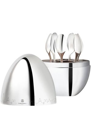 Christofle lot de 6 cuillères à expresso Mood Skyline Shanghai - Argent