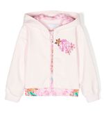 Roberto Cavalli Junior hoodie zippé à logo brodé - Rose Roberto Cavalli Junior hoodie zippé à logo brodé - Rose