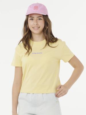 T-shirt Sunset Skies Crop RIP CURL voor meisjes geel