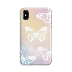 White butterfly: iPhone Xs Volledig Geprint Hoesje