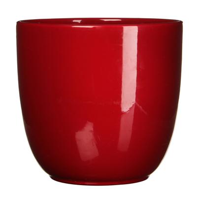 Mica Decorations Plantenpot - rood - glans - keramiek - D35 x H31,5 cm - bloempot